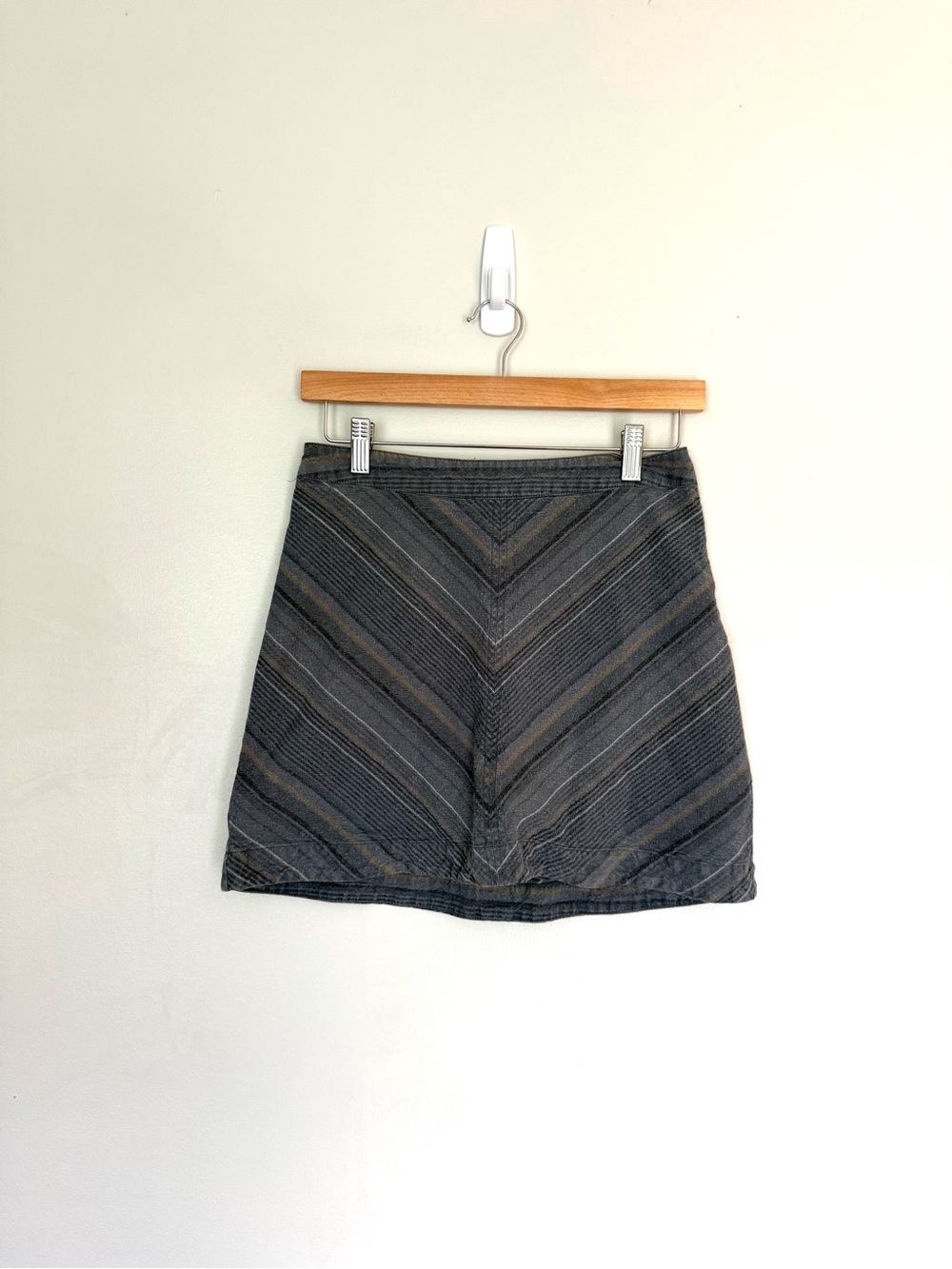 Free People Chevron Mini Skirt in Denim Blue